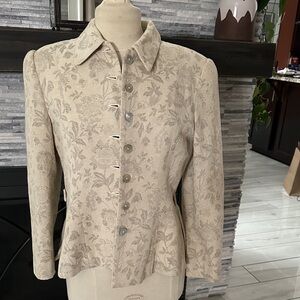 Liz Claiborne Beige Floral Blazer